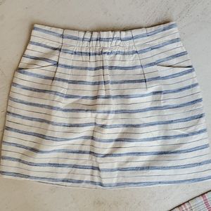 New J.crew linen striped short skirt